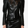 Nerida Short Lambskin Leather Shirt