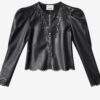 Nerida Short Lambskin Leather Shirt