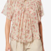 Neslya Short-Sleeve Printed Muslin Blouse