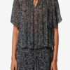 Neslya Short-Sleeve Printed Muslin Blouse