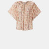 Neslya Short-Sleeve Printed Muslin Blouse