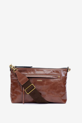Nessah Shiny Leather Shoulder Bag