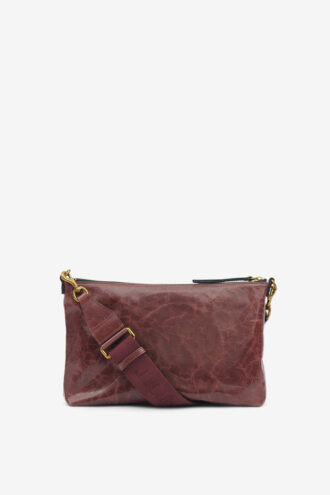 Nessah Shiny Leather Shoulder Bag