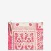 Netia Printed Cotton Clutch Bag with Logo
