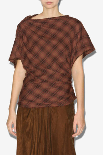 Neyela Asymmetrical Checkered Top