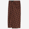 Nicole Draped Checkered Midi Skirt