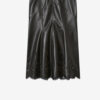 Nisia Lambskin Leather Midi Skirt