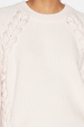 Noelia Ribbed and Braided Merinos Wool Sweater