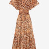 Odelia Long Printed Silk Dress