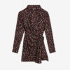 Ora Draped Silk Polka Dot Print Dress