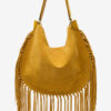 Oskan Hobo Soft Fringed Suede Calfskin Leather Handbag