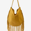 Oskan Hobo Soft Fringed Suede Calfskin Leather Handbag