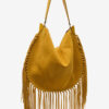 Oskan Hobo Soft Fringed Suede Calfskin Leather Handbag