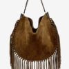 Oskan Hobo Soft Suede Calfskin Leather Bag
