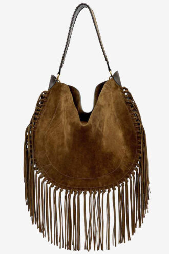 Oskan Hobo Soft Suede Calfskin Leather Bag