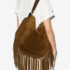 Oskan Hobo Soft Suede Calfskin Leather Bag