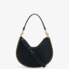 Oskan Hobo Soft Zip Braided Suede Calfskin Leather Handbag