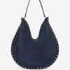 Oskan Hobo Soft Zip Suede Calfskin Leather Handbag