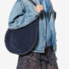 Oskan Hobo Soft Zip Suede Calfskin Leather Handbag