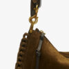Oskan Hobo Zip Fringed Suede Calfskin Leather Handbag