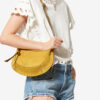 Oskan Moon Braided Suede Calfskin Leather Handbag