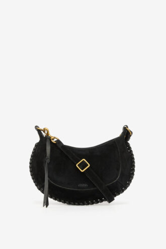 Oskan Moon Shoulder Bag in Braided Suede Calfskin Leather