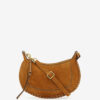 Oskan Moon Shoulder Bag in Braided Suede Calfskin Leather