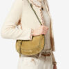Oskan Moon Suede Calfskin Baguette Handbag