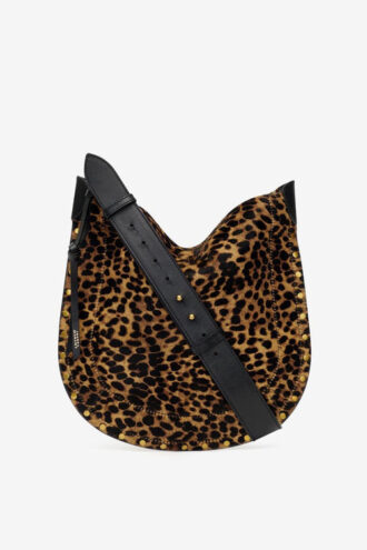 Oskan Soft Bag in “Pony” Style Leather with a Leopard Print