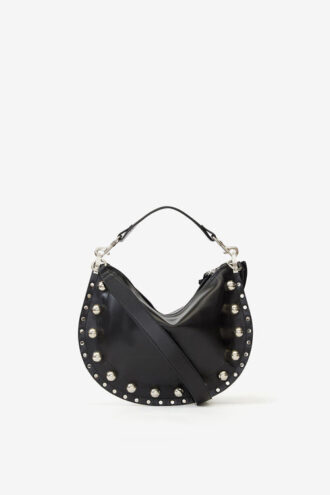 Oskan Soft Zip Bag in Studded Cowhide Leather