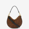 Oskan Soft Zip Printed Suede Leather Bag