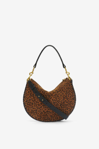 Oskan Soft Zip Printed Suede Leather Bag