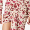 Ovia Short Draped Printed Stretch Silk Skirt