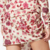 Ovia Short Draped Printed Stretch Silk Skirt