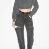Oxane Short Cardigan in Plain-Colored Knit