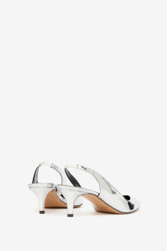 Padim High-Heeled Slingback Mirror Effect Pumps