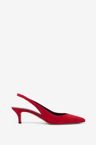 Padim High-Heeled Slingback Suede Leather Pumps