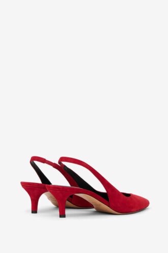 Padim High-Heeled Slingback Suede Leather Pumps