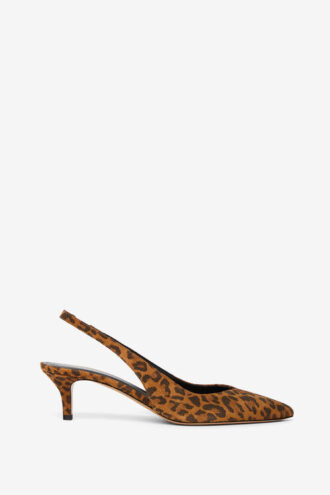 Padim Slingback Pumps in Leopard Suede Leather
