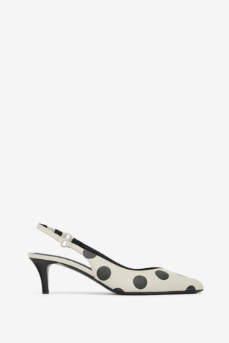 Paldo Leather Polka Dot Print Slingbacks