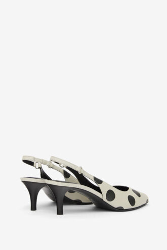 Paldo Leather Polka Dot Print Slingbacks