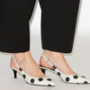 Paldo Leather Polka Dot Print Slingbacks