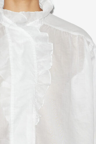 Pamiala Frilly Blouse in Plain-Colored Cotton Voile