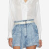 Pamiala Frilly Blouse in Plain-Colored Cotton Voile
