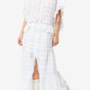 Paoline Frilly Cotton and Floral Lace Skirt