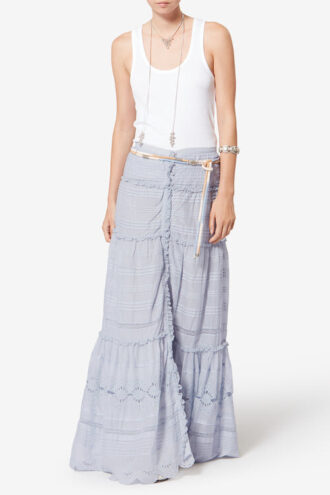 Paoline Frilly Cotton and Floral Lace Skirt