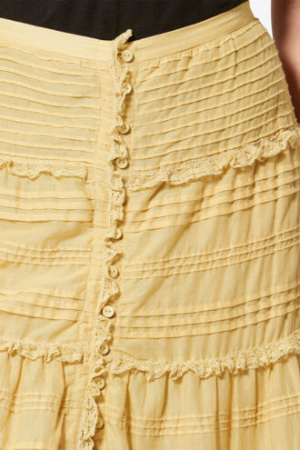 Paoline Frilly Cotton and Floral Lace Skirt