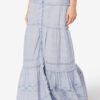 Paoline Frilly Cotton and Floral Lace Skirt