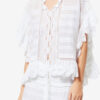 Payton Caftan Style Cotton and Floral Lace Top