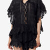 Payton Caftan Style Cotton and Floral Lace Top